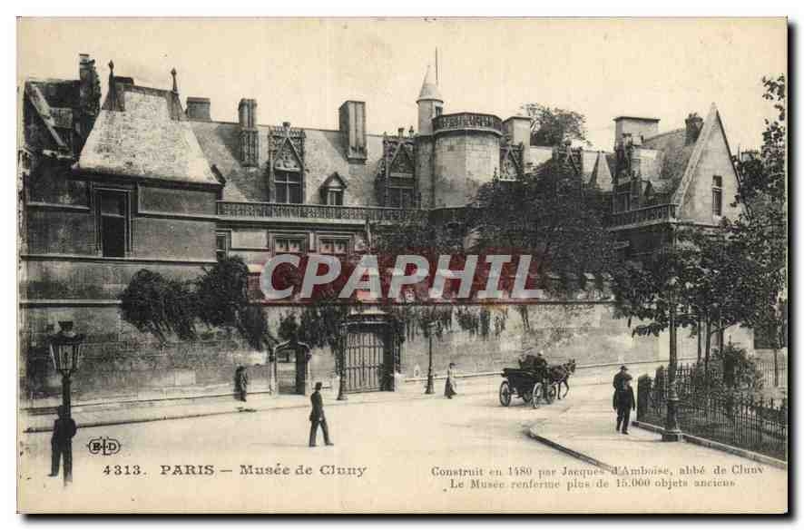 CPA Paris Le Musee de Cluny construit en 1480 par Jacques d'Amboise abbe de Cluny