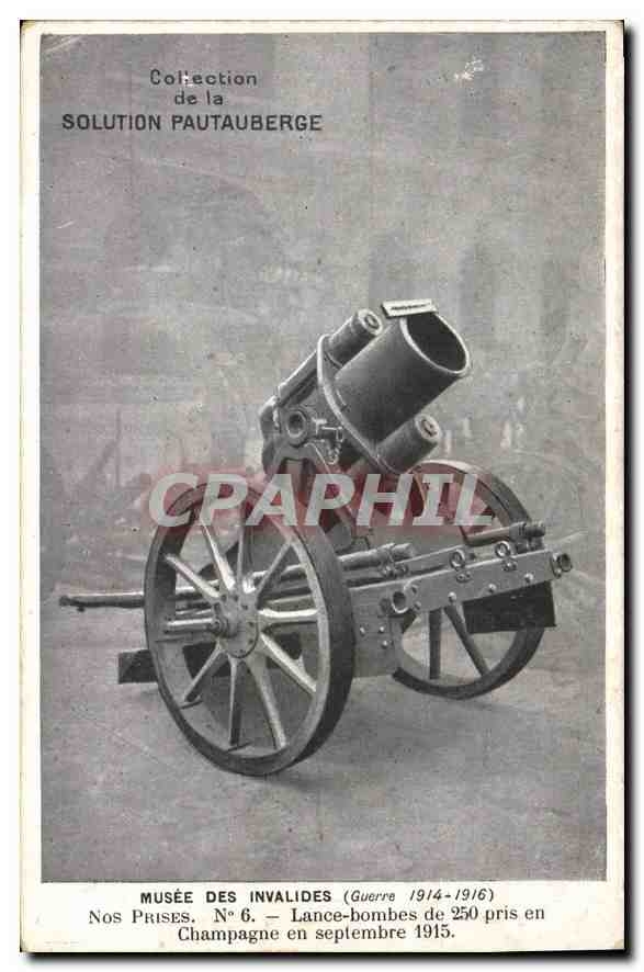 CPA Musee des Invalides (Geurre) Nos Prises Lance Bombes des 250 pris en Champagne en septembre 1915