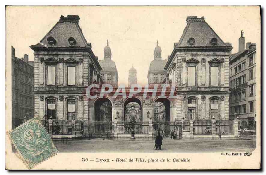 CPA Lyon Hotel de Ville place de la Comedie