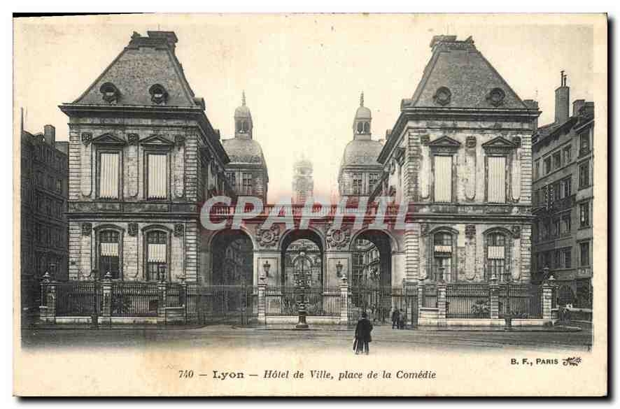 CPA Lyon Hotel de Ville Place de la Comedie