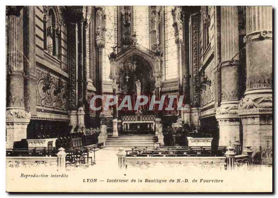 CPA Lyon Interieur de la Basilique de N D de Fourviere