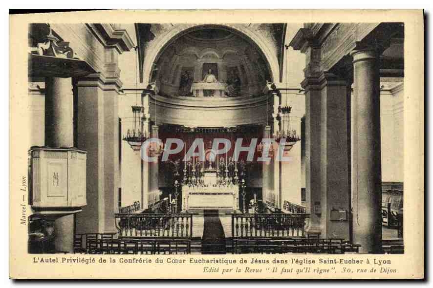 CPA Lyon Marcel L'Autel Privilegie de la Confrerie du Coeur Eucharistique de Jesus dans l'Eglise Sai