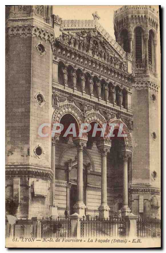 CPA Lyon N D de Fourviere La Facade (Detail)