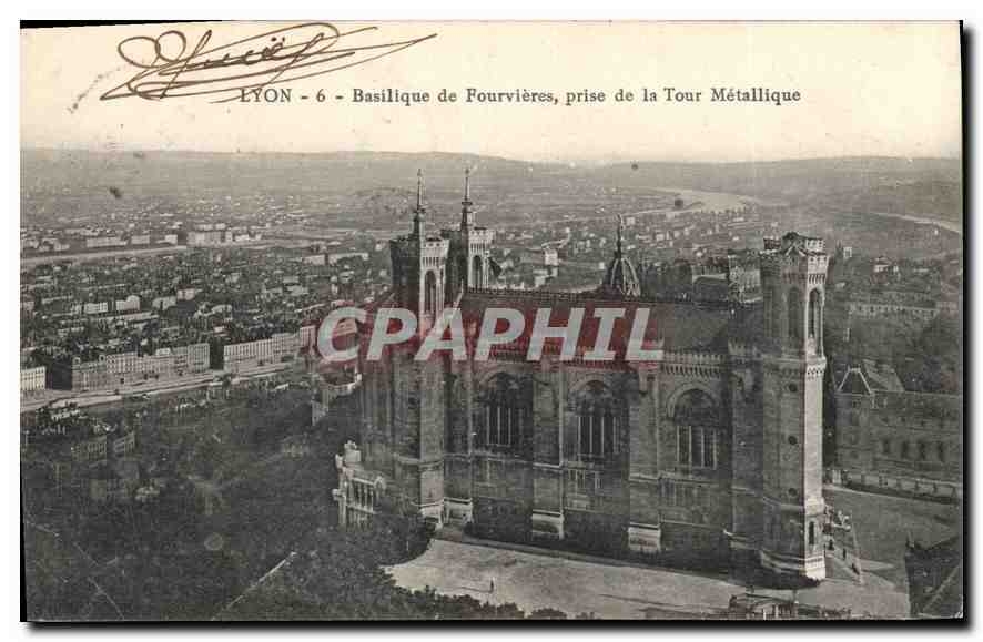 CPA Lyon Basilique de Fourviere prise de la Tour Metallique