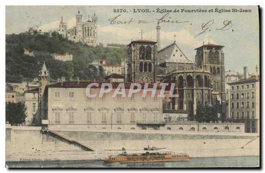 CPA Lyon Eglise Fourviere et Eglise St Jean