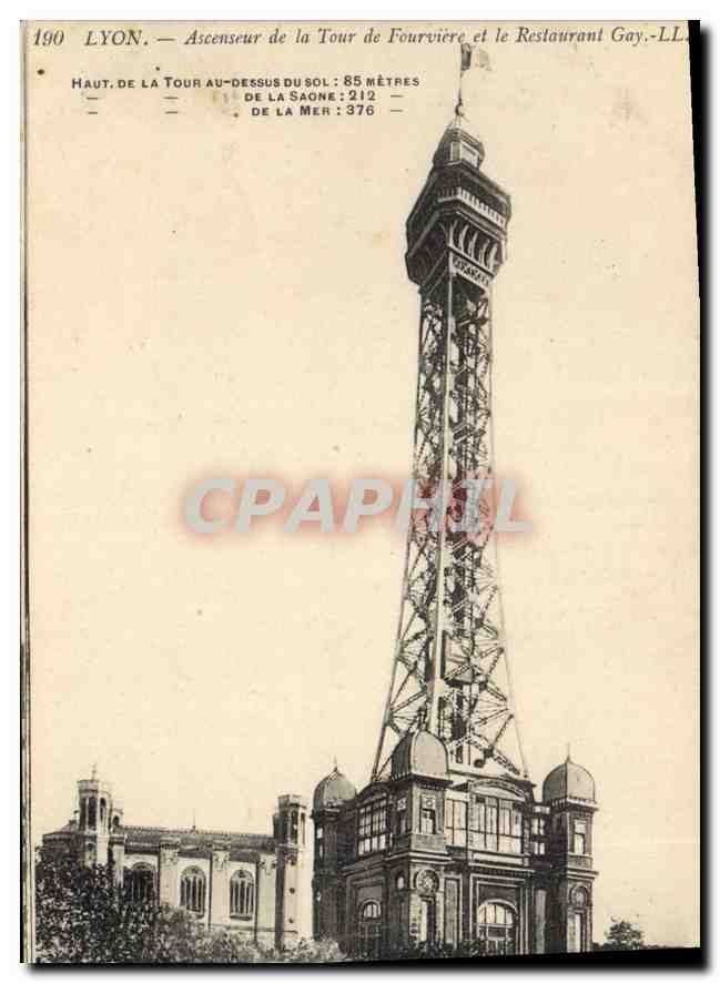 CPA Lyon Ascenseur de la Tour de Fourviere et le Restaurant Gay