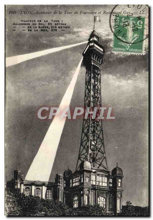 CPA Lyon Ascenseur de la Tour de Fourviere et le Restaurant Gay