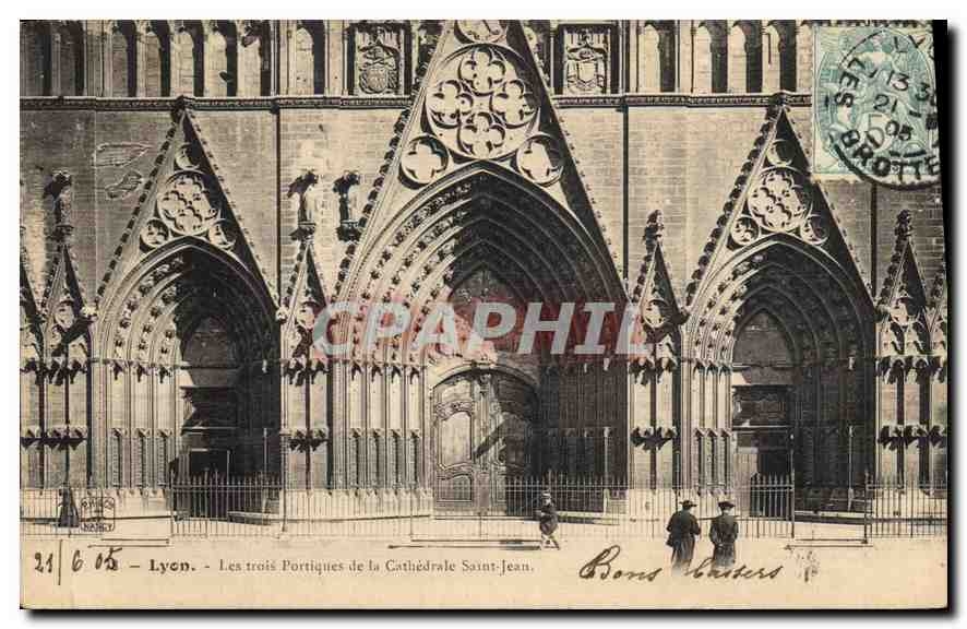 CPA Lyon Les Trois Portiques dela Cathedrale Saint Jean