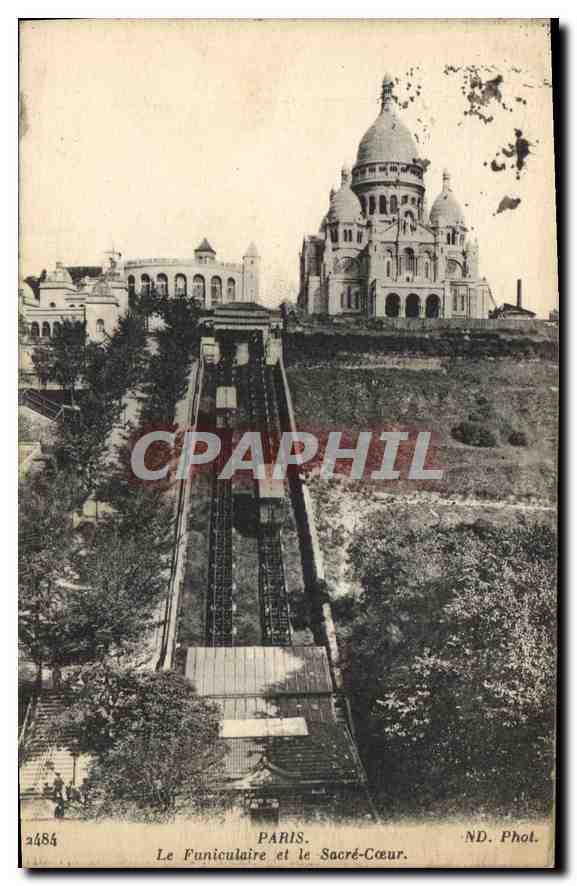 CPA Paris Le Funiculaire et le Sacre Coeur