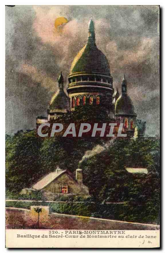 CPA Paris Montmartre Basilique du Sacre Coeur de Montmartre Au Clair de lune