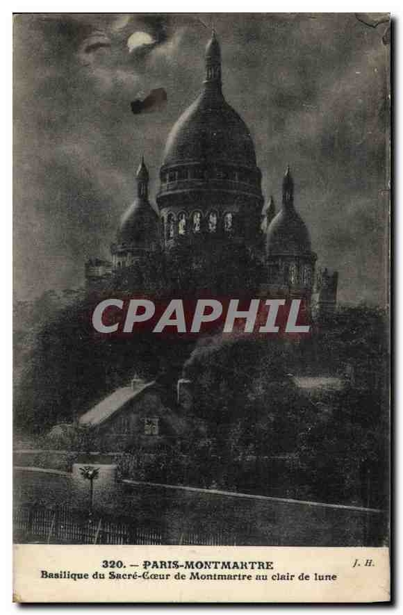 CPA Paris Montmartre Basilique du Sacre Coeur de Montmartre Au Clair de lune