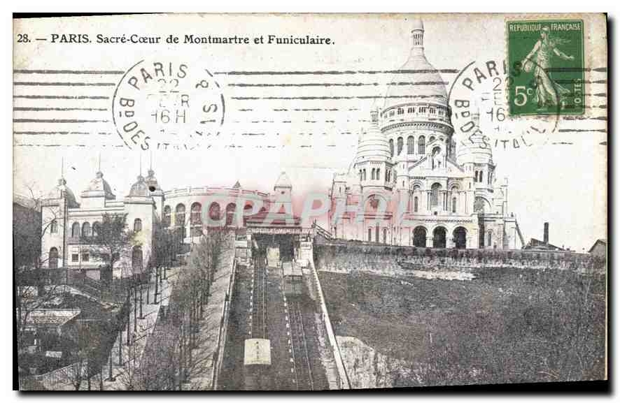 CPA Paris Le Sacre Coeur de Montmartre et Funiculaire