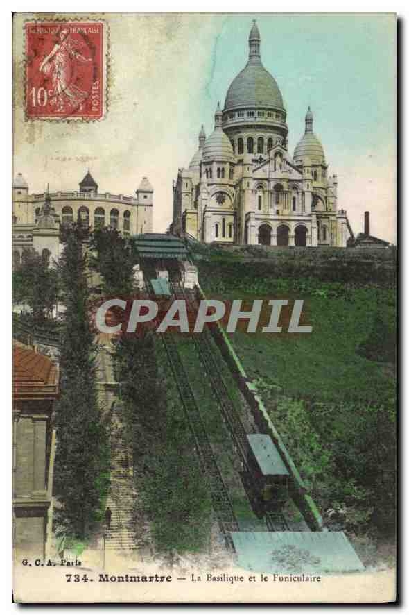 CPA Montmartre La Basilique et le Funiculaire