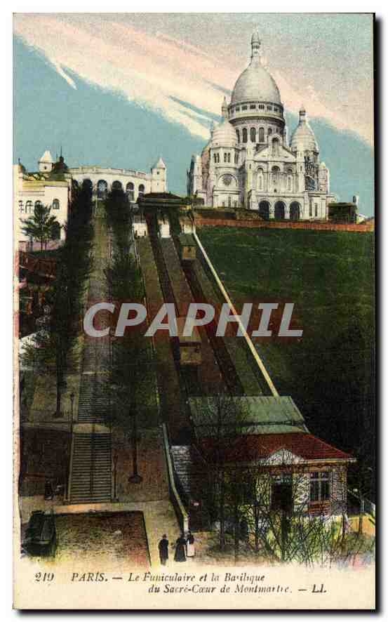 CPA Paris Le Funiculaire et la Basilique de Sacre Coeur de Montmartre