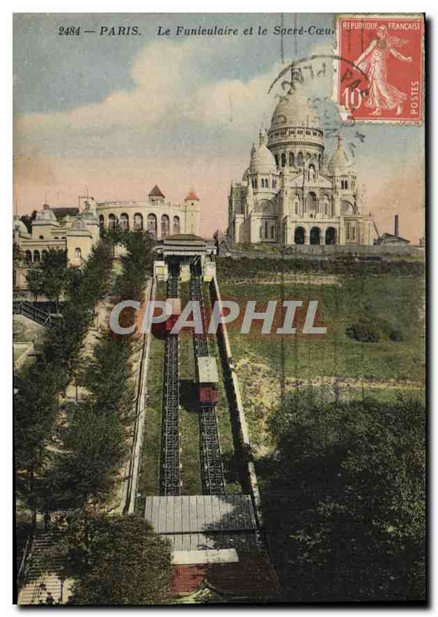 CPA Paris Le Funiculaire et le Sacre Coeur