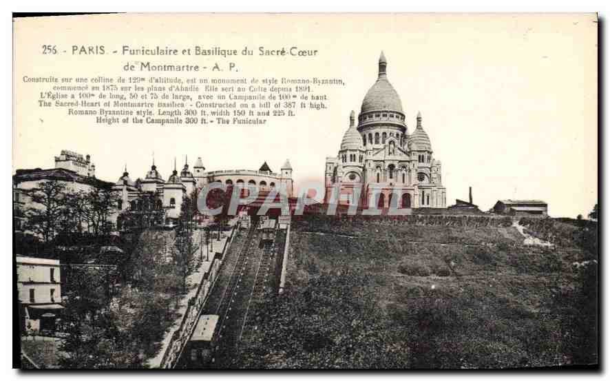 CPA Paris Funiculaire et la Basilique du Sacre Coeur de Montmartre