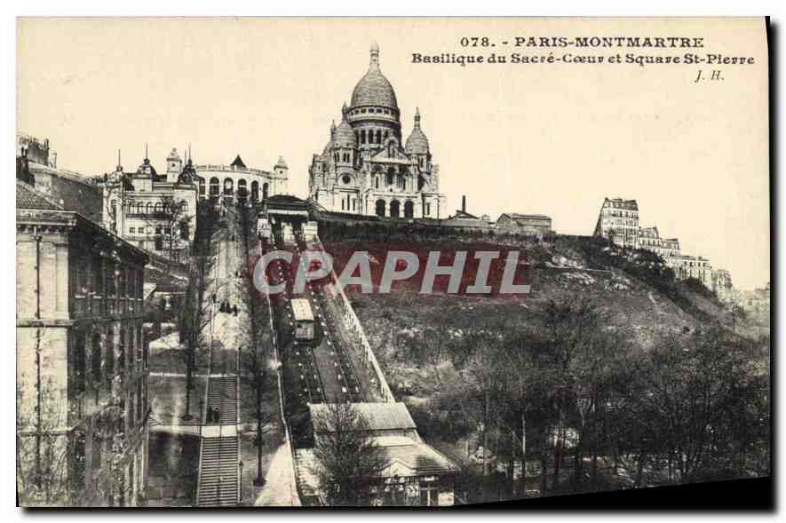 CPA Paris Montmartre Basilique du Sacre Coeur et Square St Pierre