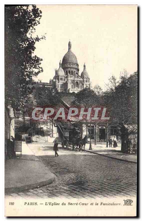 CPA Paris L'Eglise du Sacre Coeur et le Funiculaire