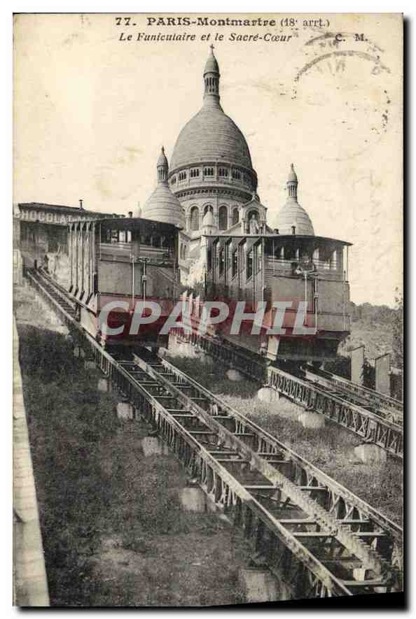 CPA Paris Montmartre (18 e arr) La Funiculaire et le Sacre Coeur
