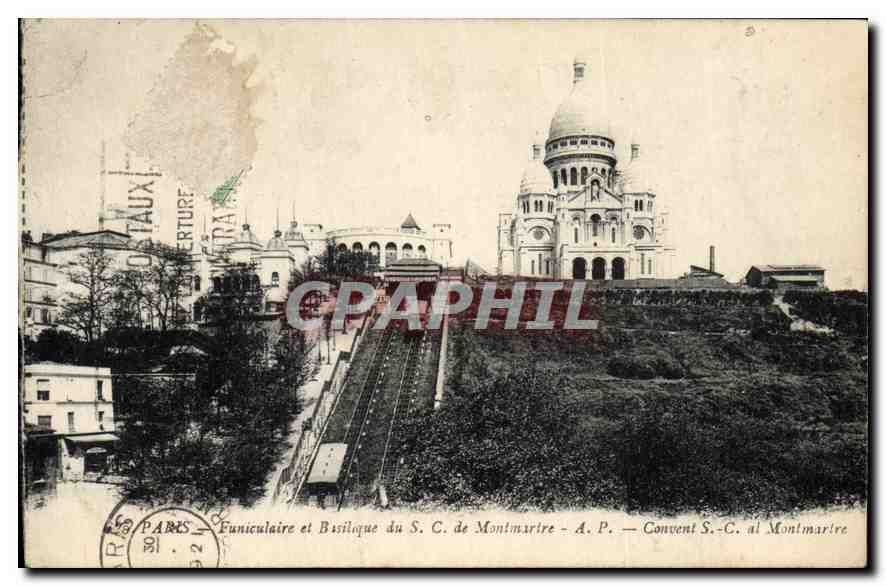 CPA Paris Le Funiculaire de la Basilique du Sacre Coeur de Montmartre Couvent S C al Montmartre