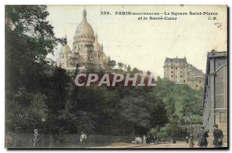 CPA Paris Montmartre Le Square Saint Pierre et le Sacre Coeur