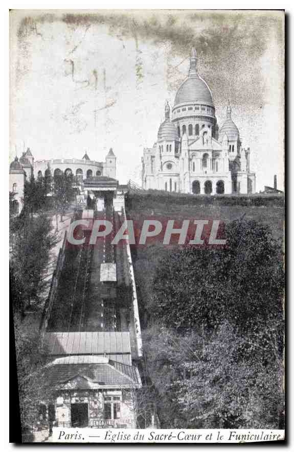 CPA Paris Eglise du Sacre Coeur et le Funiculaire