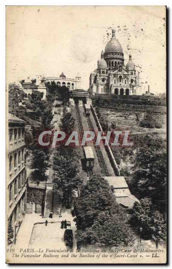 CPA Paris Le Funiculaire et la Basilique du Sacre Coeur de Montmartre