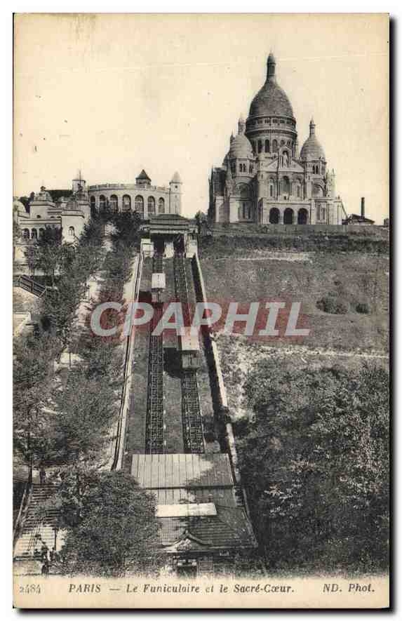 CPA Paris Le Funiculaire et le Sacre Coeur