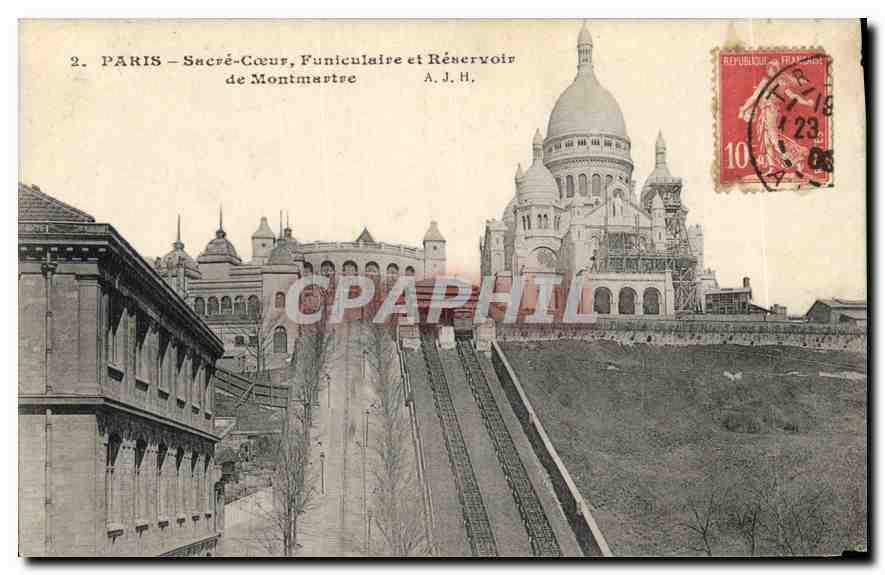 CPA Paris Sacre Coeur Funiculaire et Reservoir de Montmartre