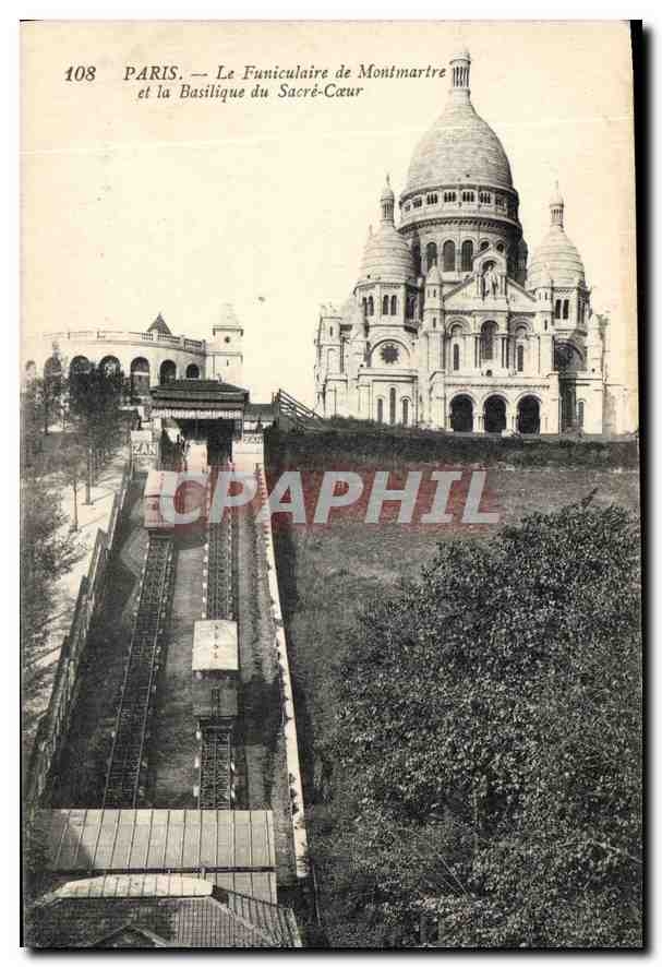 CPA Paris Funiculaire de Montmartre et la Basilique du Sacre Coeur