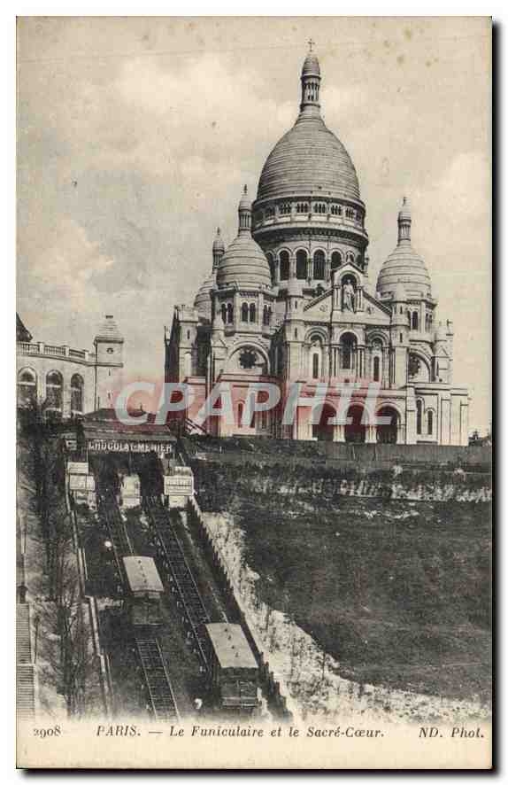 CPA Paris le Funiculaire et le Sacre Coeur