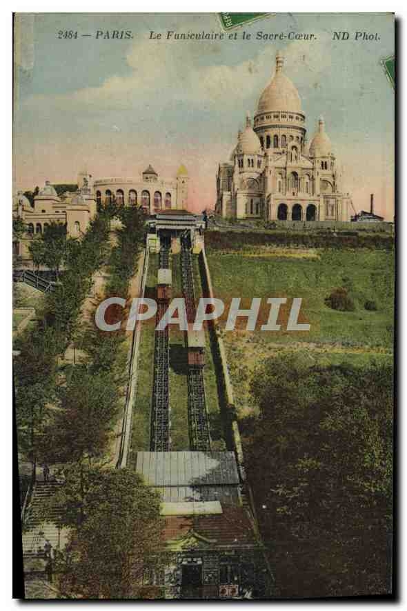 CPA Paris Funiculaire et le Sacre Coeur