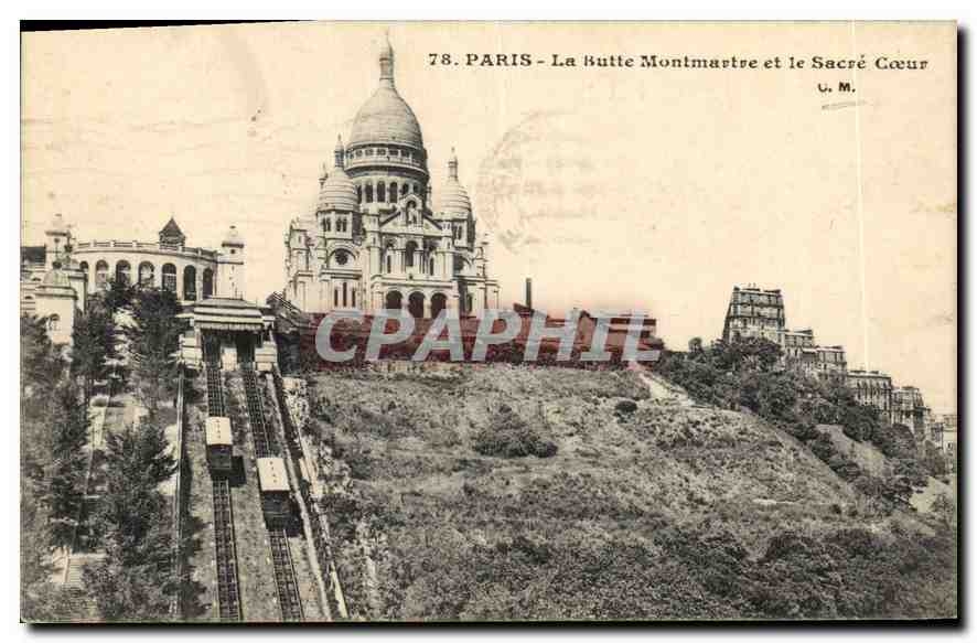 CPA Paris La Butte Montmartre et le Sacre Coeur