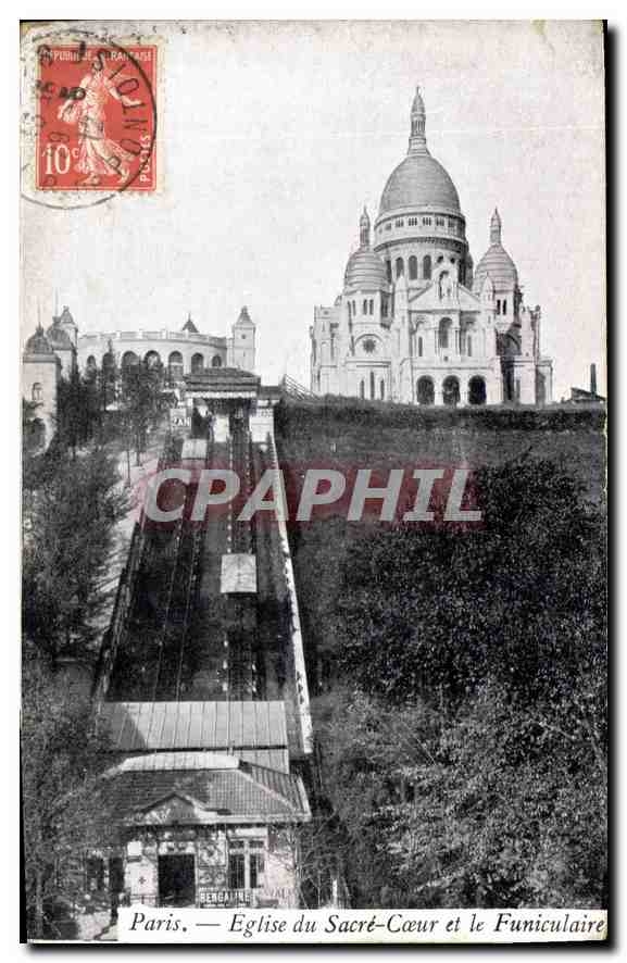 CPA Paris Eglise du Sacre Coeur et le Funiculaire