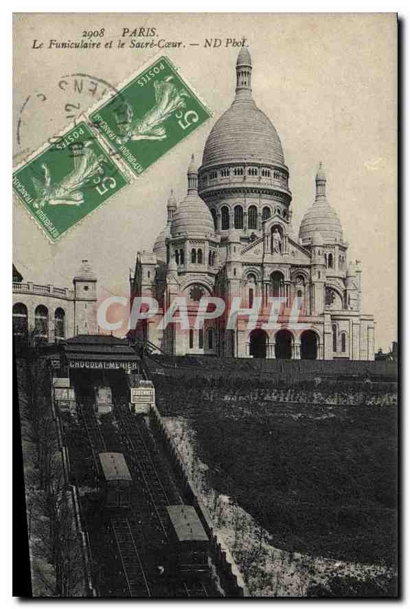 CPA Paris Le Funiculaire et le Sacre Coeur