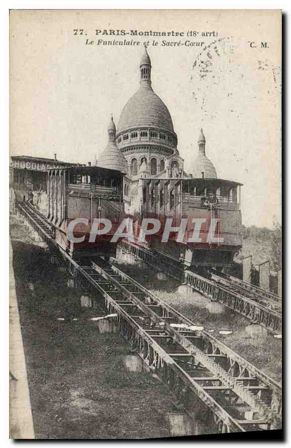 CPA Paris Le Funiculaire et le Sacre Coeur