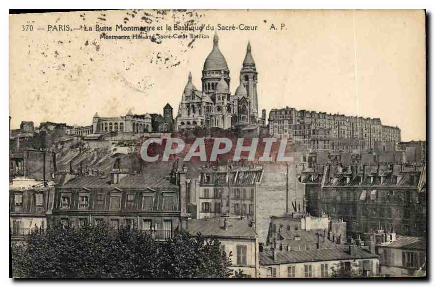 CPA Paris La Butte Montmartre et la Basilique du Sacre Coeur