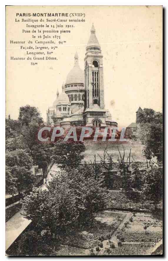 CPA Paris Montmartre La Basilique du Sacre Coeur terminee Inauguree le 14 juin 1912