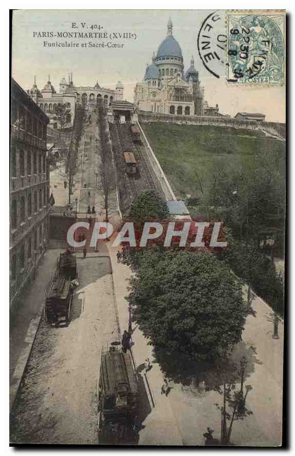 CPA Paris Montmartre Funiculaire et Sacre Coeur