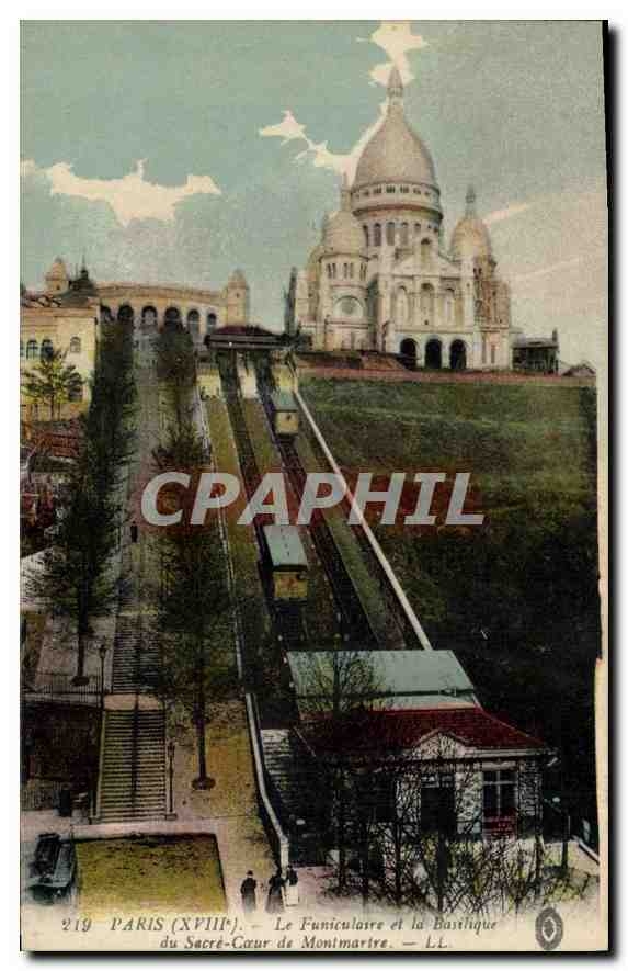 CPA Paris Le Funiculaire et la Basilique du Sacre Coeur de Montmartre