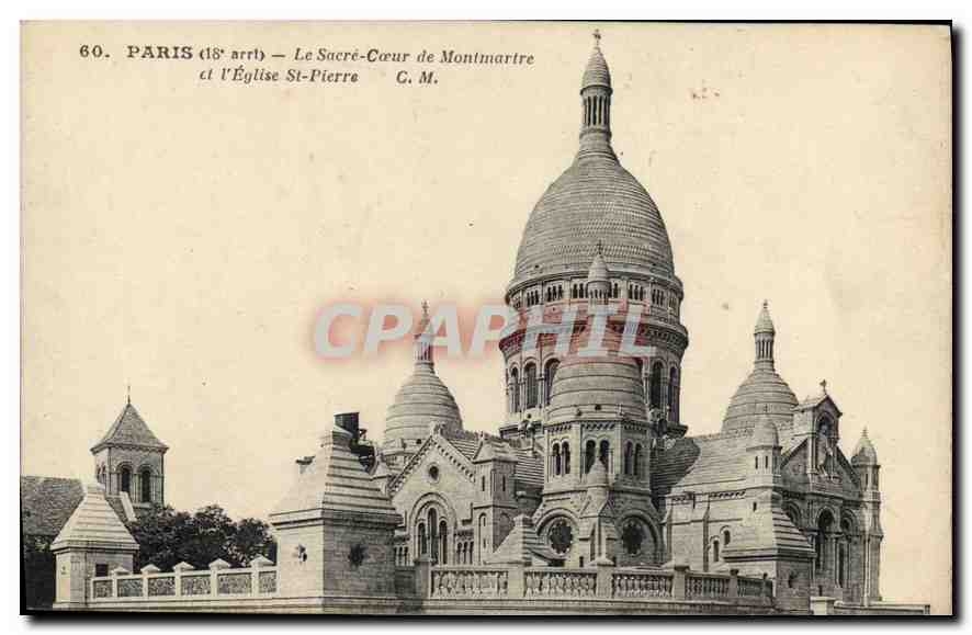 CPA Paris (18e Arr) Le Sacre Coeur de Montmartre et l'Eglise St Pierre