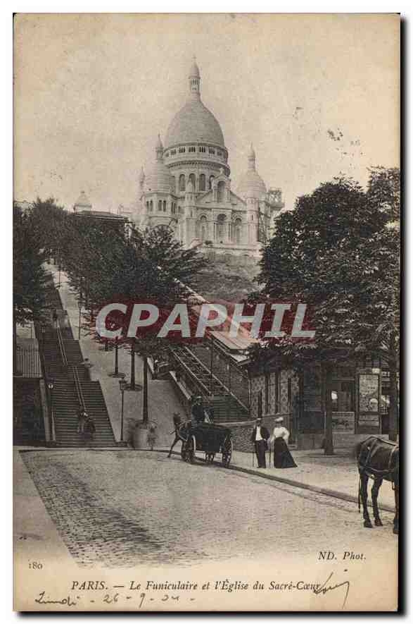CPA Paris Le Funiculaire et l'Eglise du Sacre Coeur