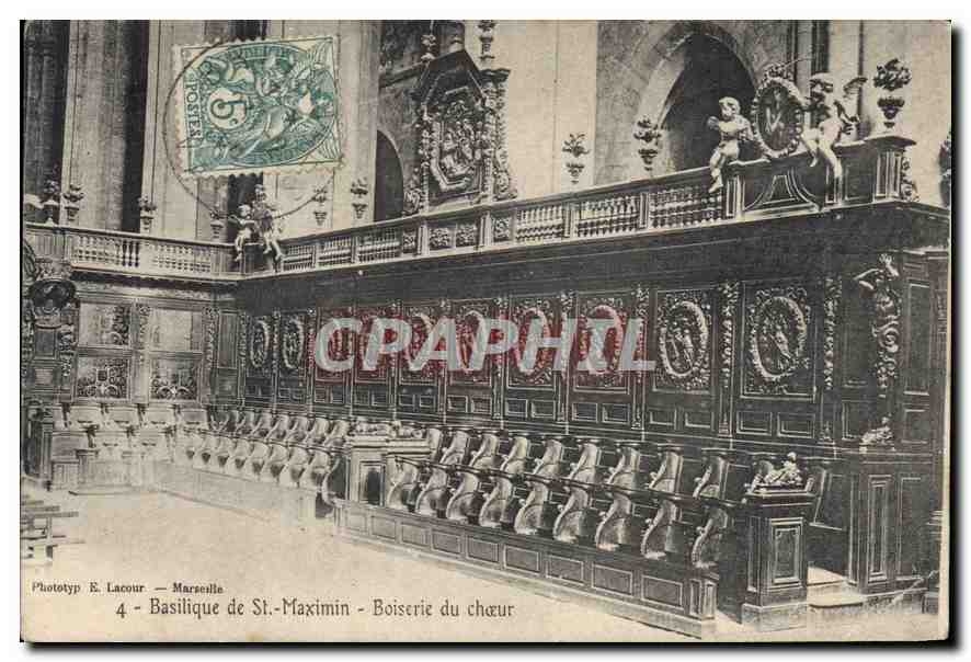 CPA Basilique de St Maximin Boiserie du Choeur