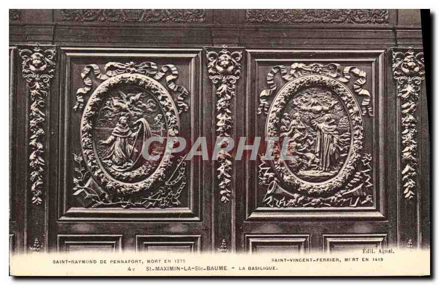 CPA St Maximin la Ste Baume la Basilique Saint Raymond de Pennafort mort en 1275 Saint Vincent Ferri