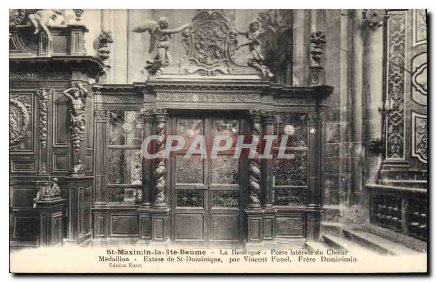 CPA Maximin la sante Baume La Basilique Porte laterale du Choeur