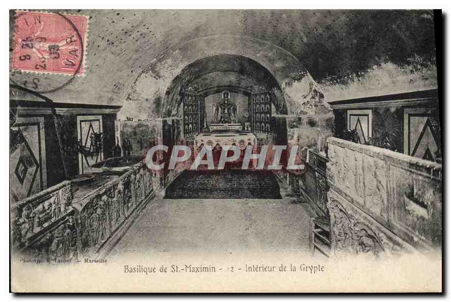 CPA Basilique de St Maximin interieur de la Grypte