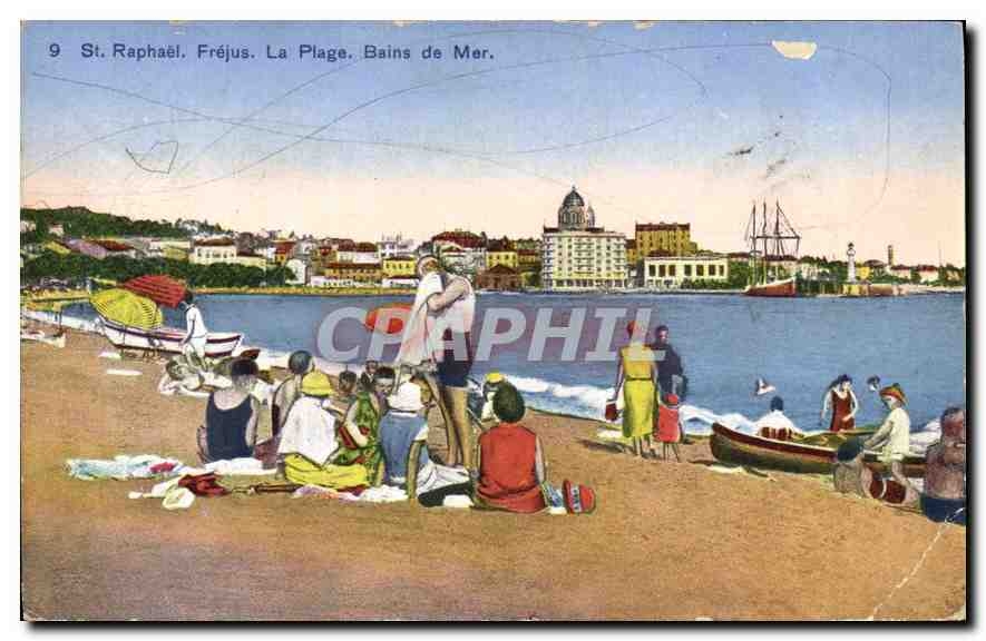 CPA St Raphael Frejus la plage Bains de Mer