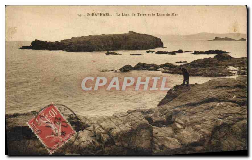 CPA Saint Raphael le Lion de Terre et le Lion de Mer
