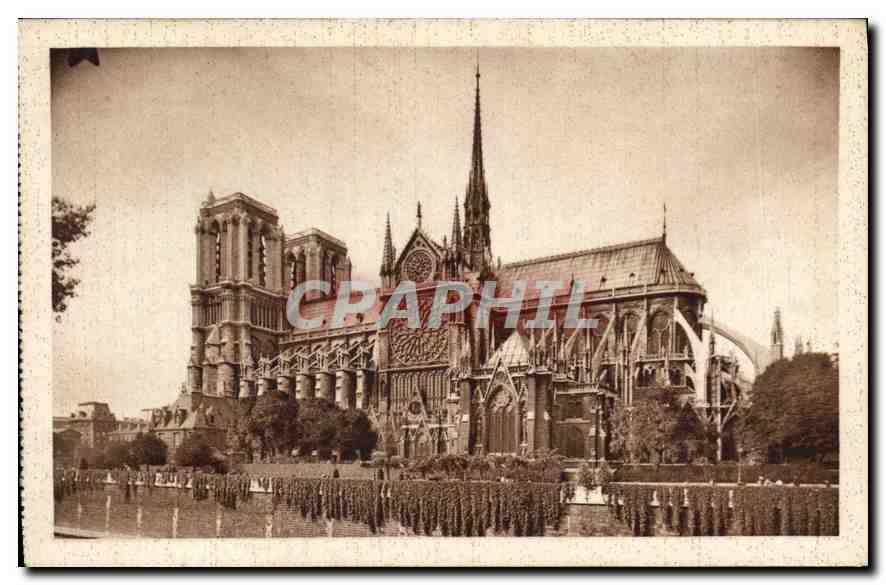 CPA Les Petits Tableaux de Paris Notre Dame les tours le portail Sud et l'abside