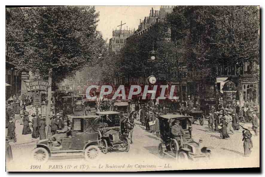 CPA Paris le Boulevard des Capucines Automobile